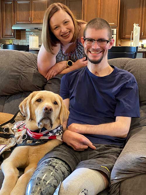 service dog and family